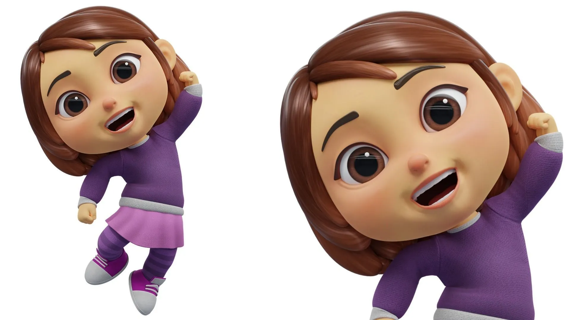 Cartoon White Girl render 7